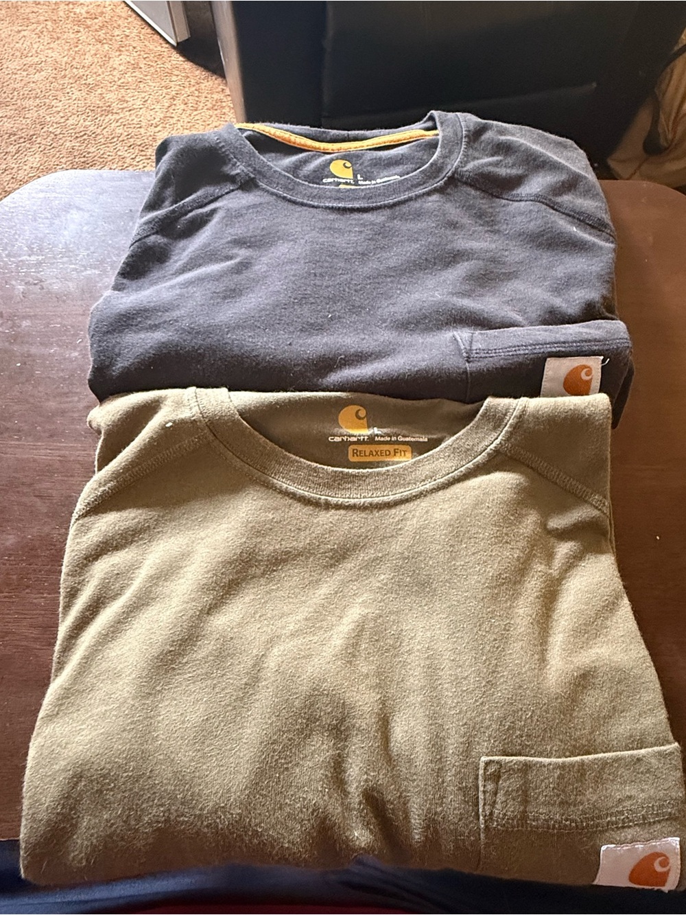 Two Pack Carhartt Long Sleeve Shirts (Men’s Large)